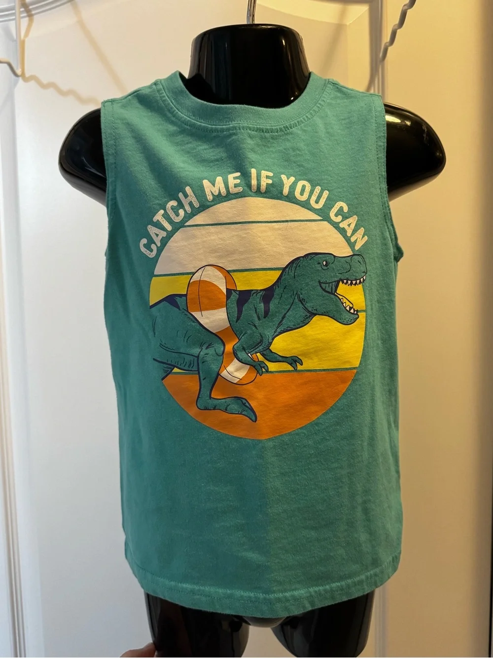 Carters Teal Dinosaur Tank Top - Catch Me If You Can
